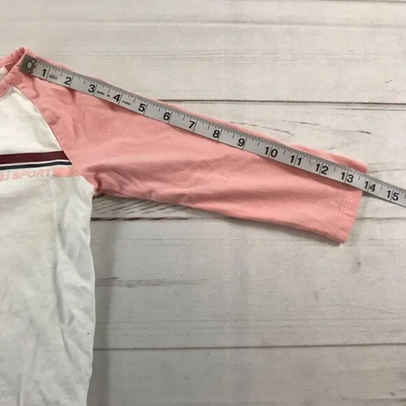 Janie & Jack Girls White and Pink Tee Long Sleeve Sweatshirts Pullover Top Kids - Picture 7 of 8